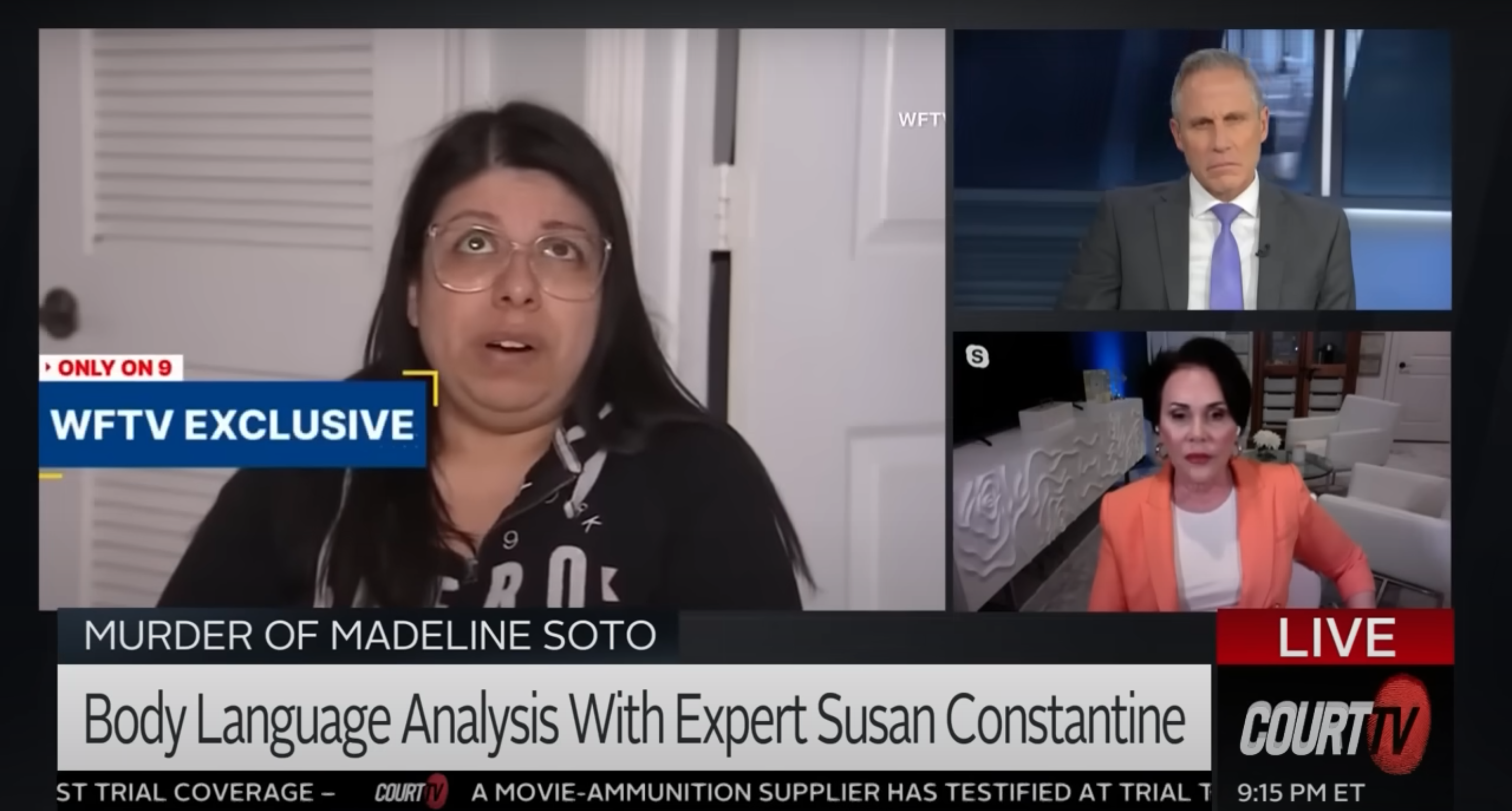 Jennifer Soto's body language being analyzed by Susan Constantine, posted on March 6, 2024 | Source: YouTube/@COURTTV