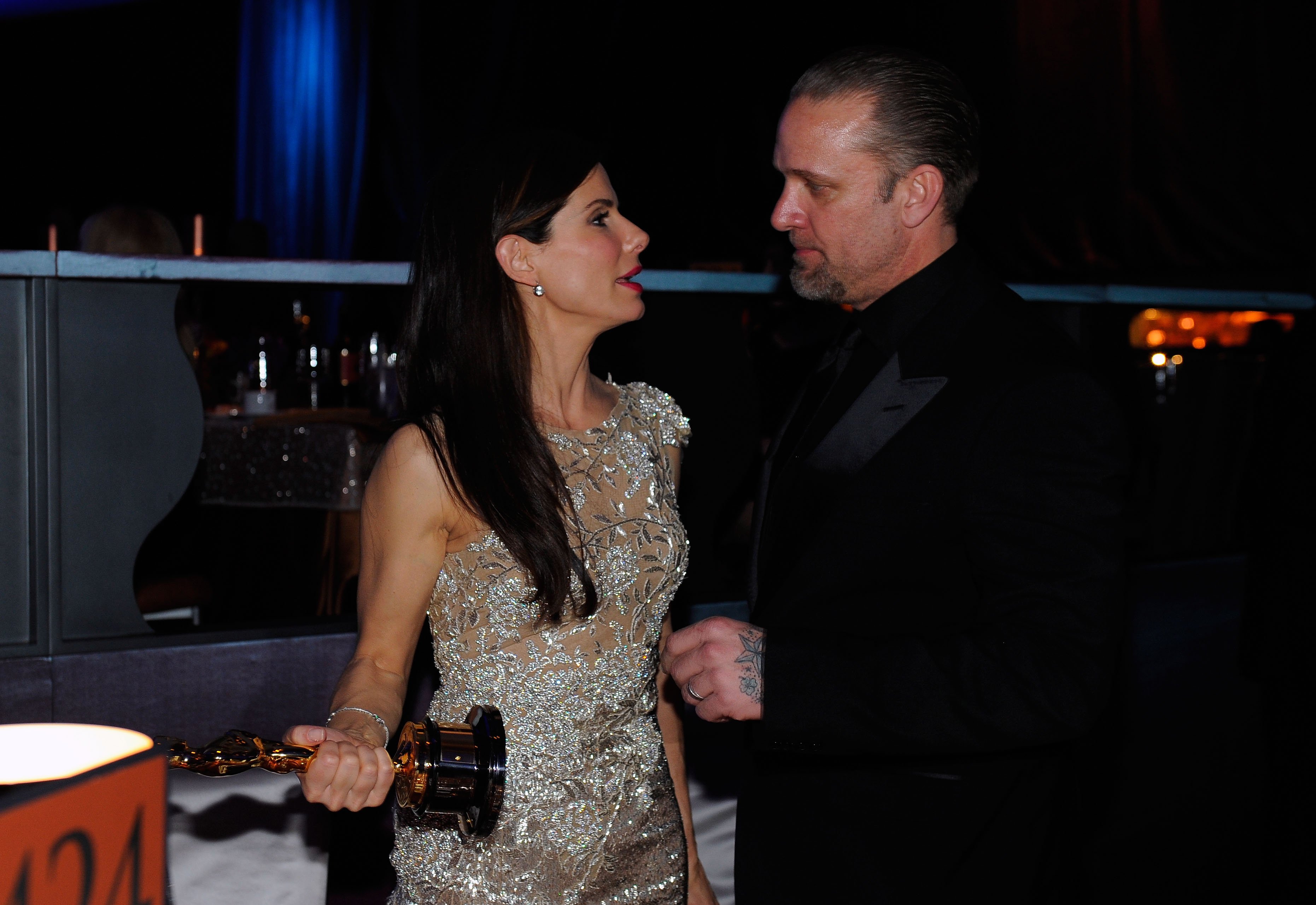 Sandra Bullock, winner Best Actress award for the film "The Blind Side," pictured with Jesse James during the 82nd Annual Academy Awards Governor's Ball at Kodak Theatre on March 7, 2010 in Hollywood, California. / Source: Getty Images