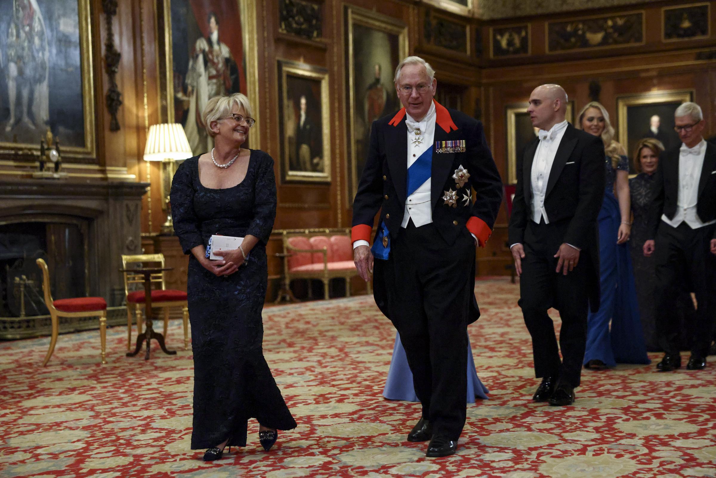 Lori Huang, Prince Richard, Duke of Gloucester, White House Deputy Chief of Staff, James Blair, Tiffany Trump, Harriet Stephens, and Tim Cook during the state visit by the President of the United States of America at Windsor Castle on September 17, 2025, in Windsor, England | Source: Getty Images