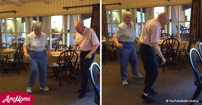 Elderly couple caught on film dancing to the beat of 'Uptown Funk'