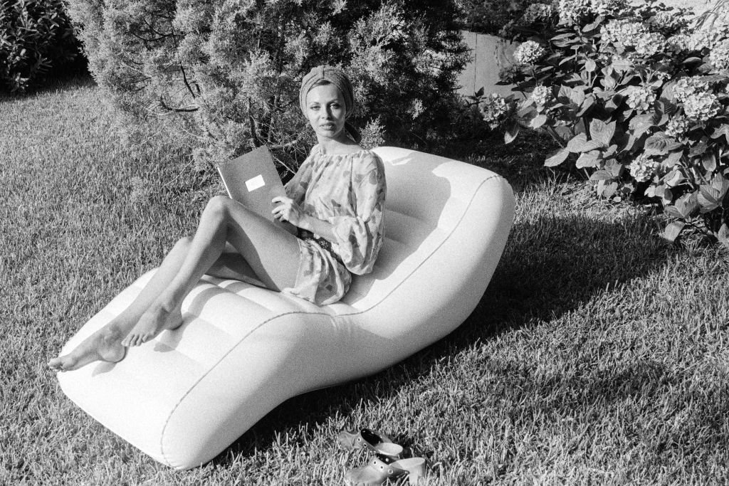 French actress Michèle Mercier reading the script at her home in Saint-Tropez.  |  Photo: Getty Images