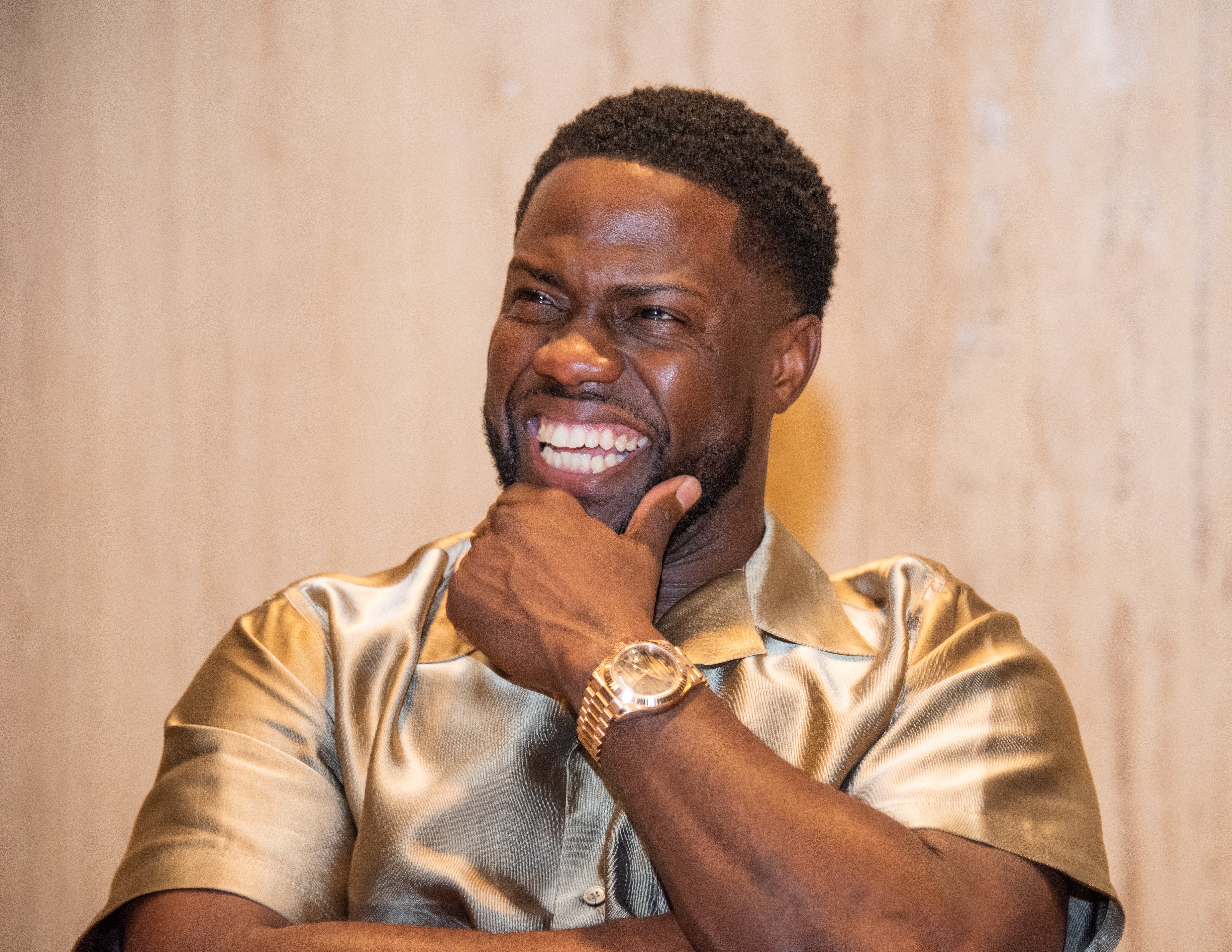 Kevin Hart at the "Jumanji: Next Level" press conference on November 23, 2019 in Cabo San Lucas, Mexico. | Source: Getty Images