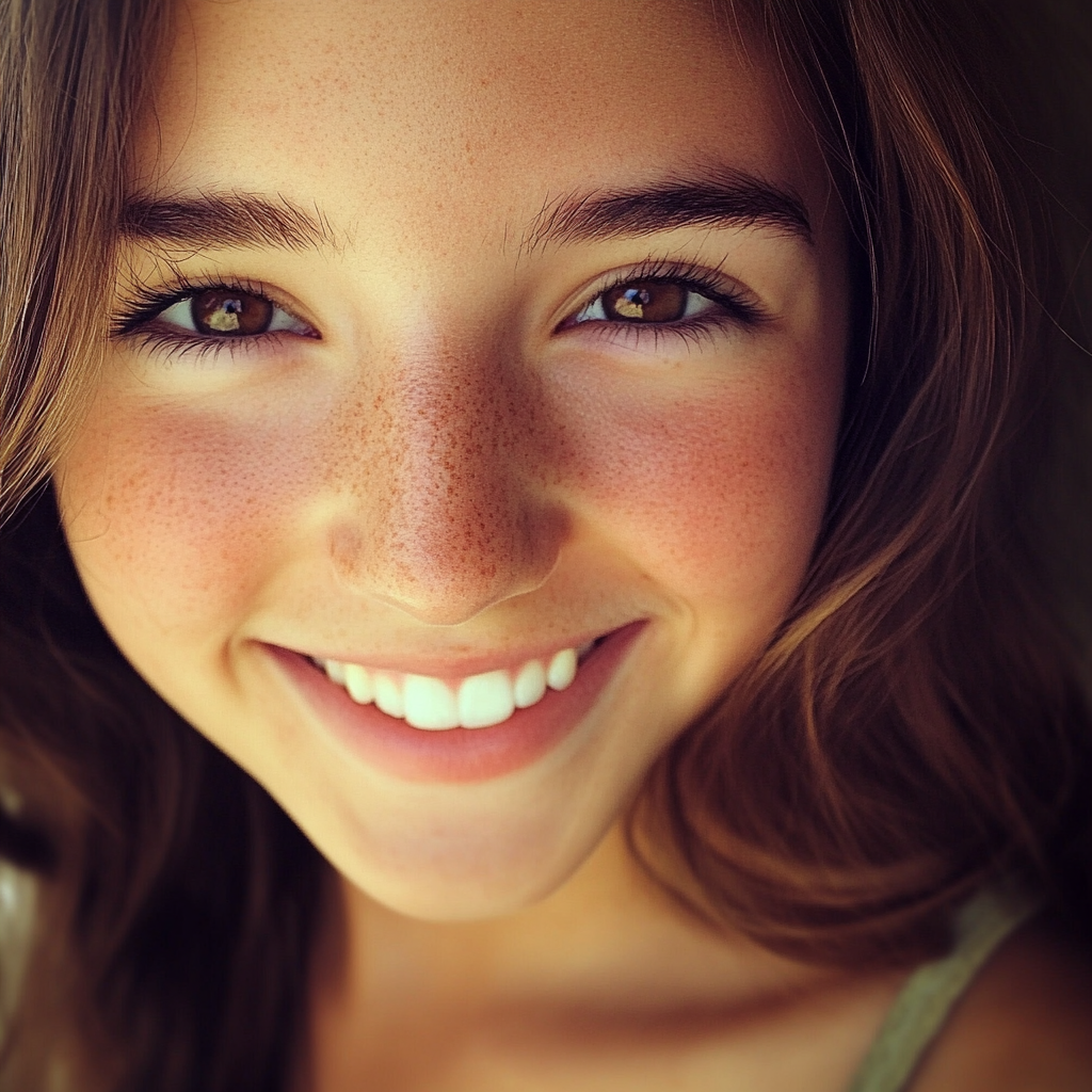 A smiling teenage girl | Source: Midjourney