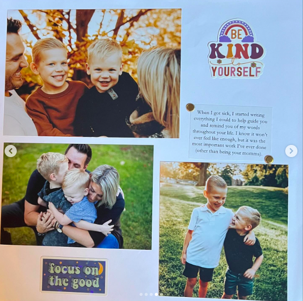 A beautiful scrapbook page showing motherly advice and heartwarming family photos. | Source: Instagram/theanandapivot
