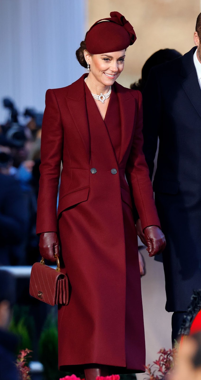 Catherine, Princess of Wales, at the Ceremonial Welcome for The Amir of the State of Qatar on December 3, 2024, in London, England. | Source: Getty Images