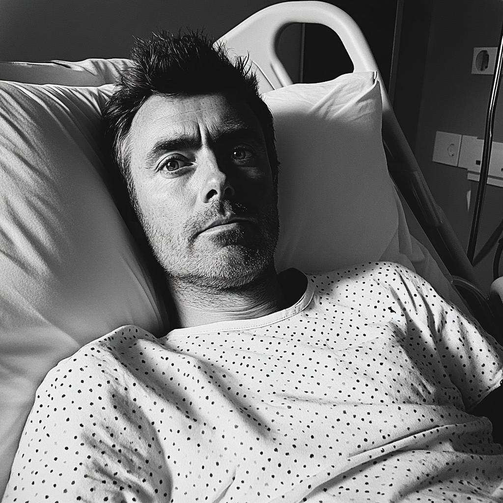 A man in a hospital bed | Source: Midjourney