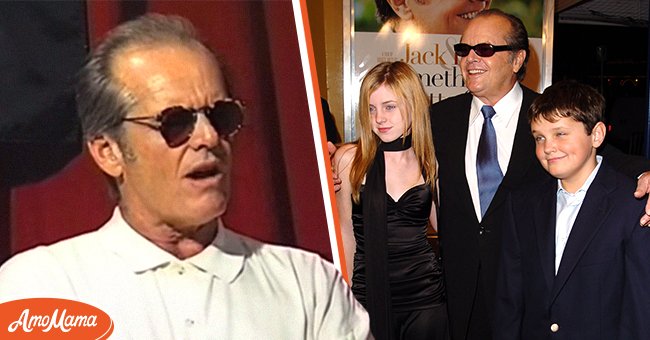 Jack Nicholson in an interview at the American Film Institute in 1994 [Left]. Nicholson and his children, Ray and Lorraine, at a LA premiere of "Something's Gotta Give." | Photo: YouTube/American Film Institute & Getty Images   