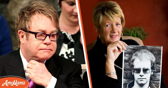 Elton John on April 29, 2011 in London, England [left]. Linda Hannon in Texas in November 2010 [right] | Source: Getty Images