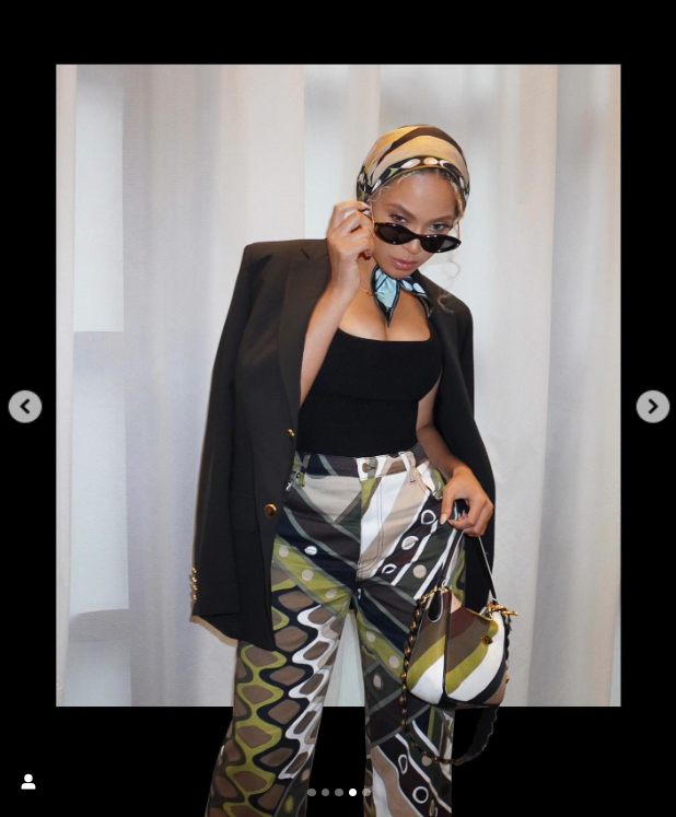 Beyoncé sports stylish black sunglasses and a retro-themed ensemble during a date night with her husband, Jay-Z, in Brooklyn, New York, as posted in August 2024 | Source: Instagram/camillemiceli