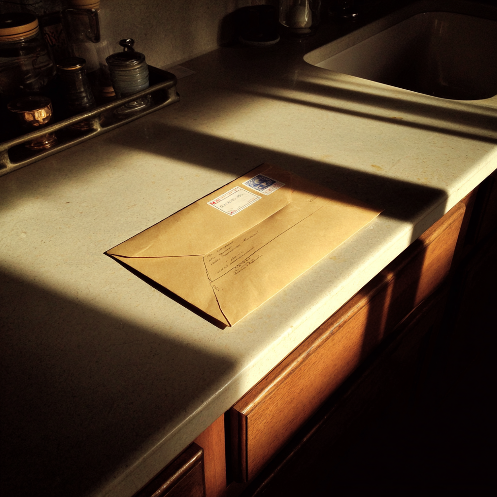 A manila envelope on a table | Source: Midjourney