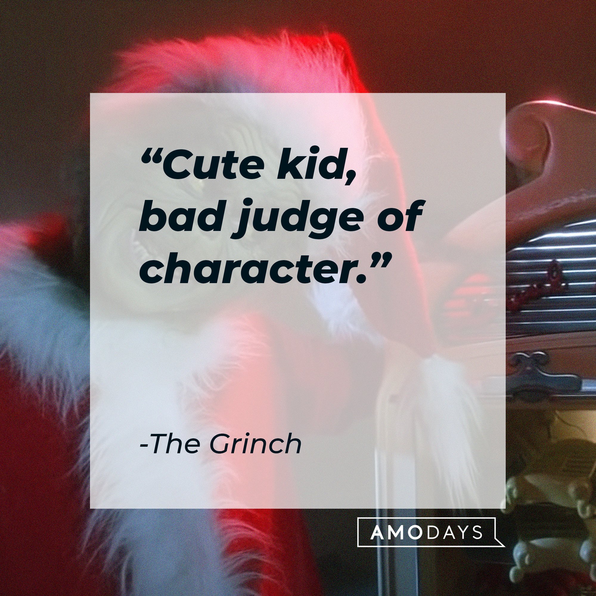 The Grinch's quote: "Cute kid, bad judge of character." | Image: AmoDays