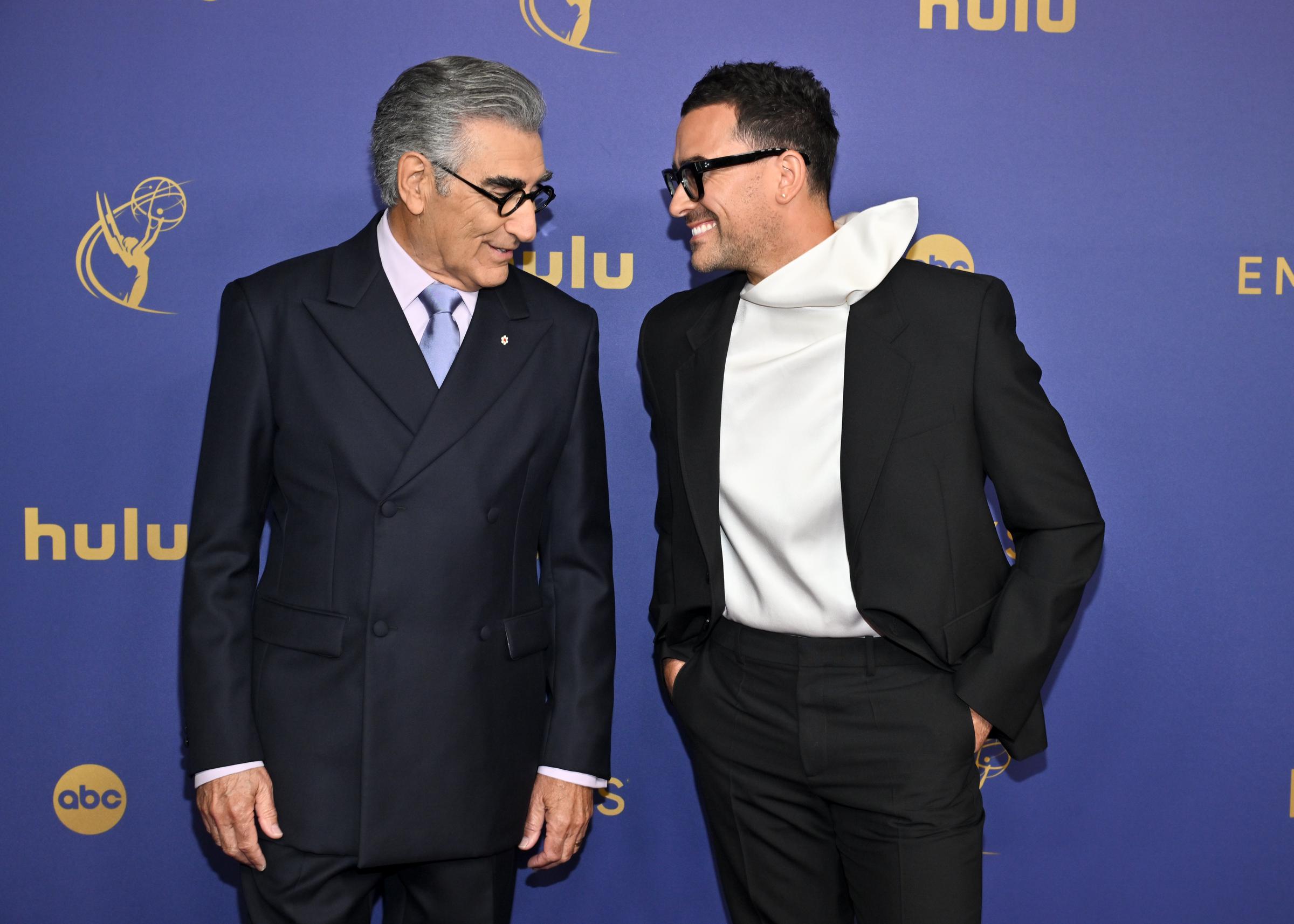 Eugene and Daniel Levy at the 76th Primetime Emmy Awards on September 15, 2024, in Los Angeles, California. | Source: Getty Images