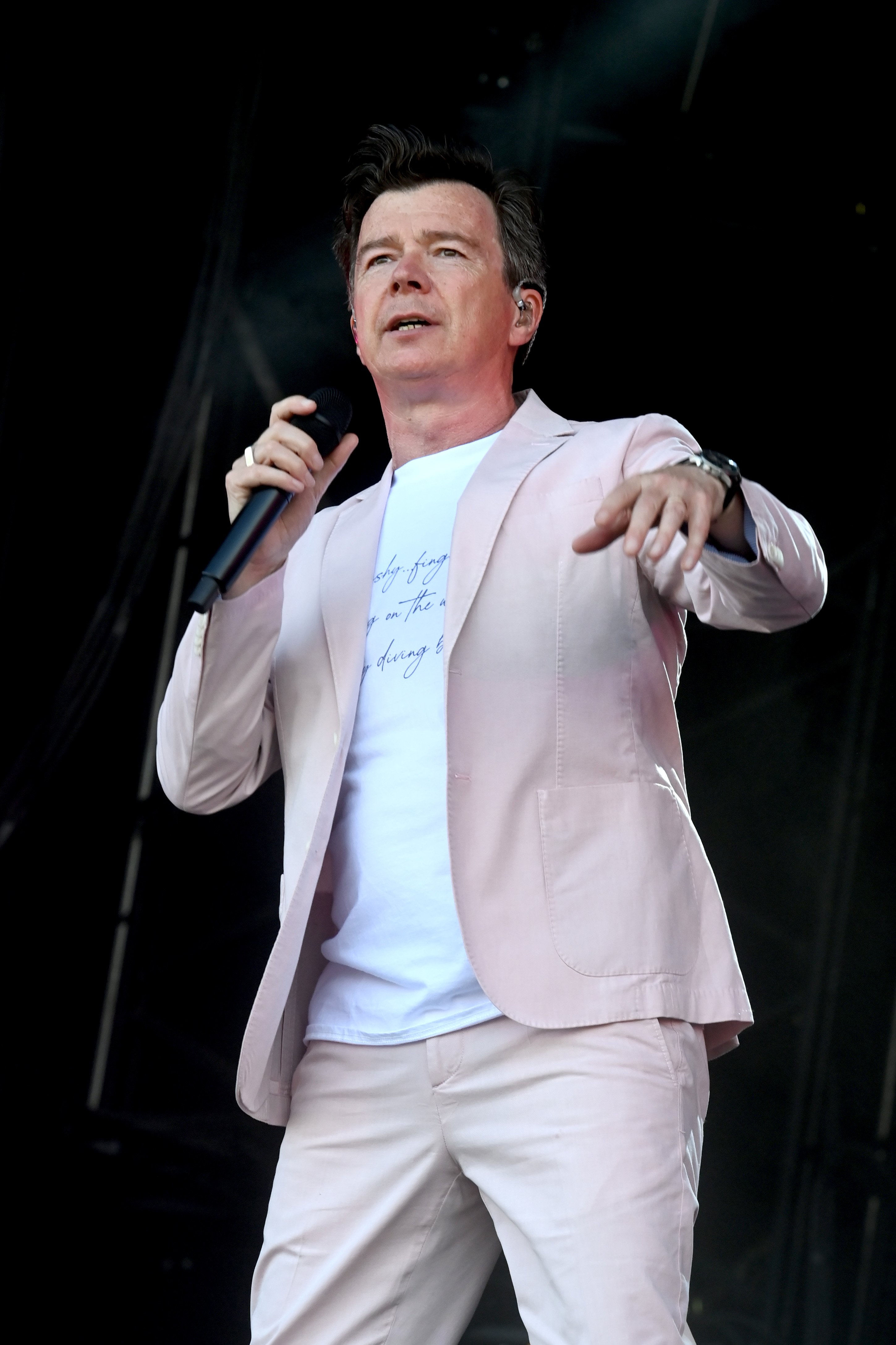 Rick Astley performing at Latitude Festival on July 25, 2021, in England. | Source: Getty Images