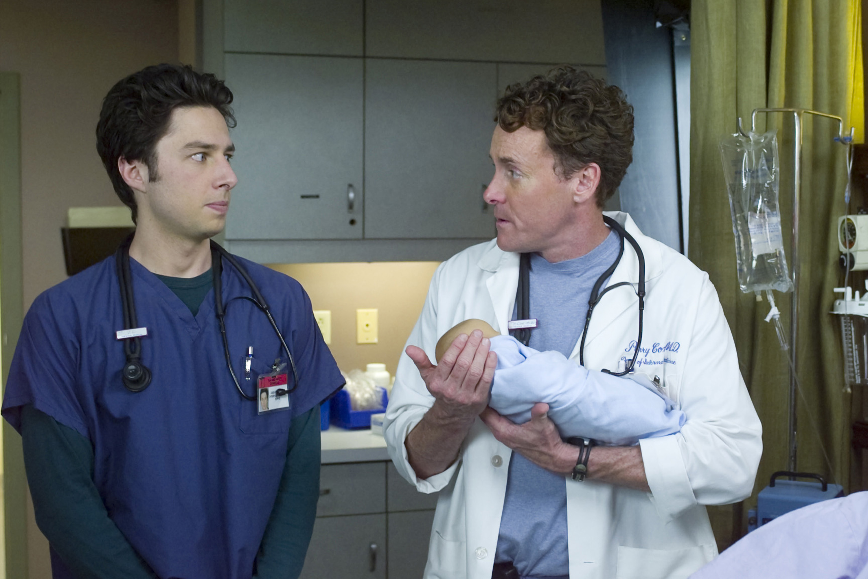 The actor in the story with his co-star Zach Braff on the set of "Scrubs" in 2006 | Source: Getty Imsges