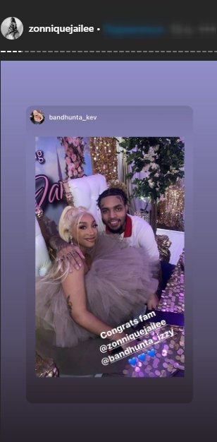 The beautiful couple, Zonnique Pullins and Badhunta Izzy at their baby shower on social media | Photo : Instagram/zonniquejailee