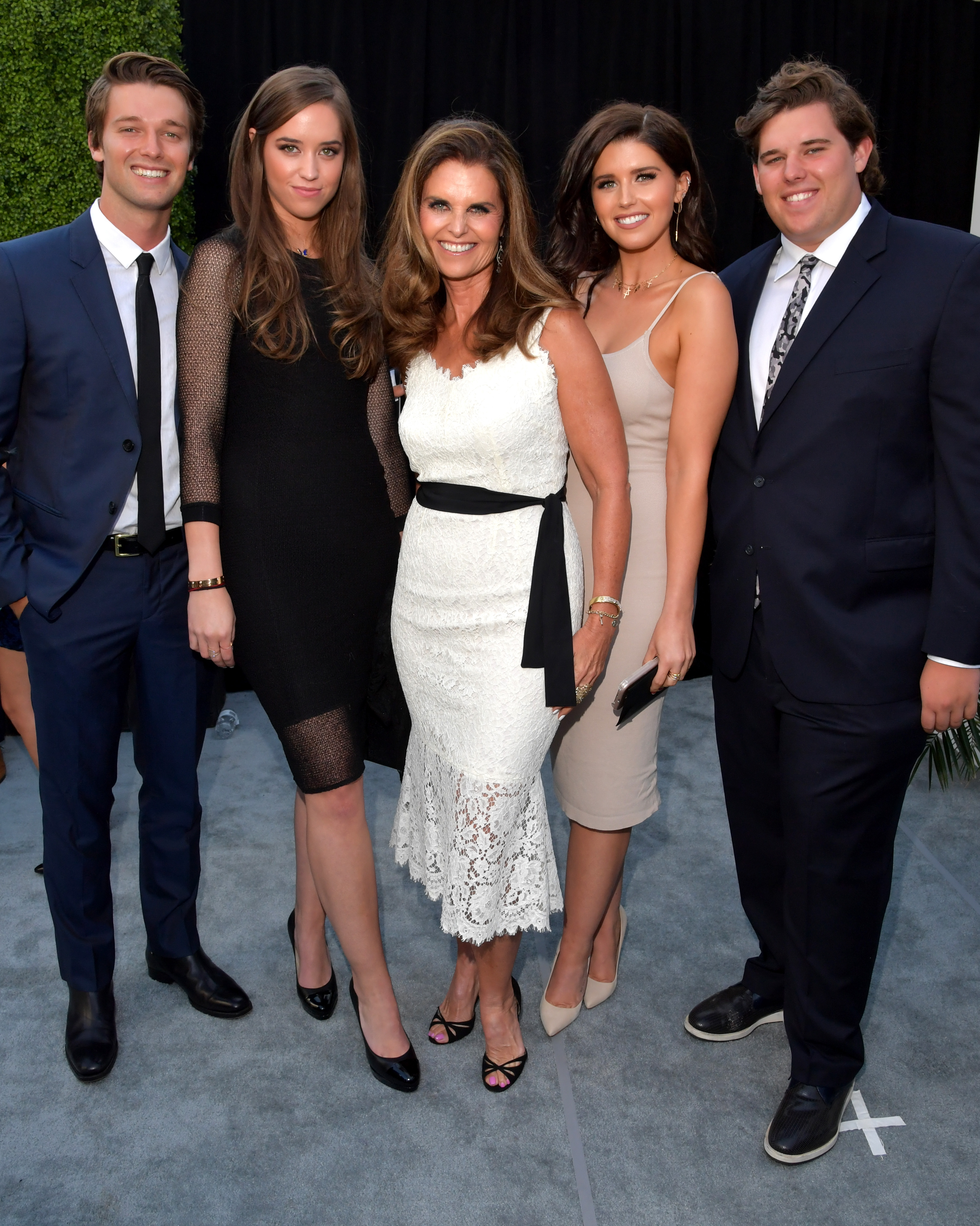 (L-R) Patrick, Christina, Maria Shriver, Katherine, and Christopher Schwarzenegger attend The Comedy Central Roast of Rob Lowe on August 27, 2016, in Los Angeles, California. | Source: Getty Images