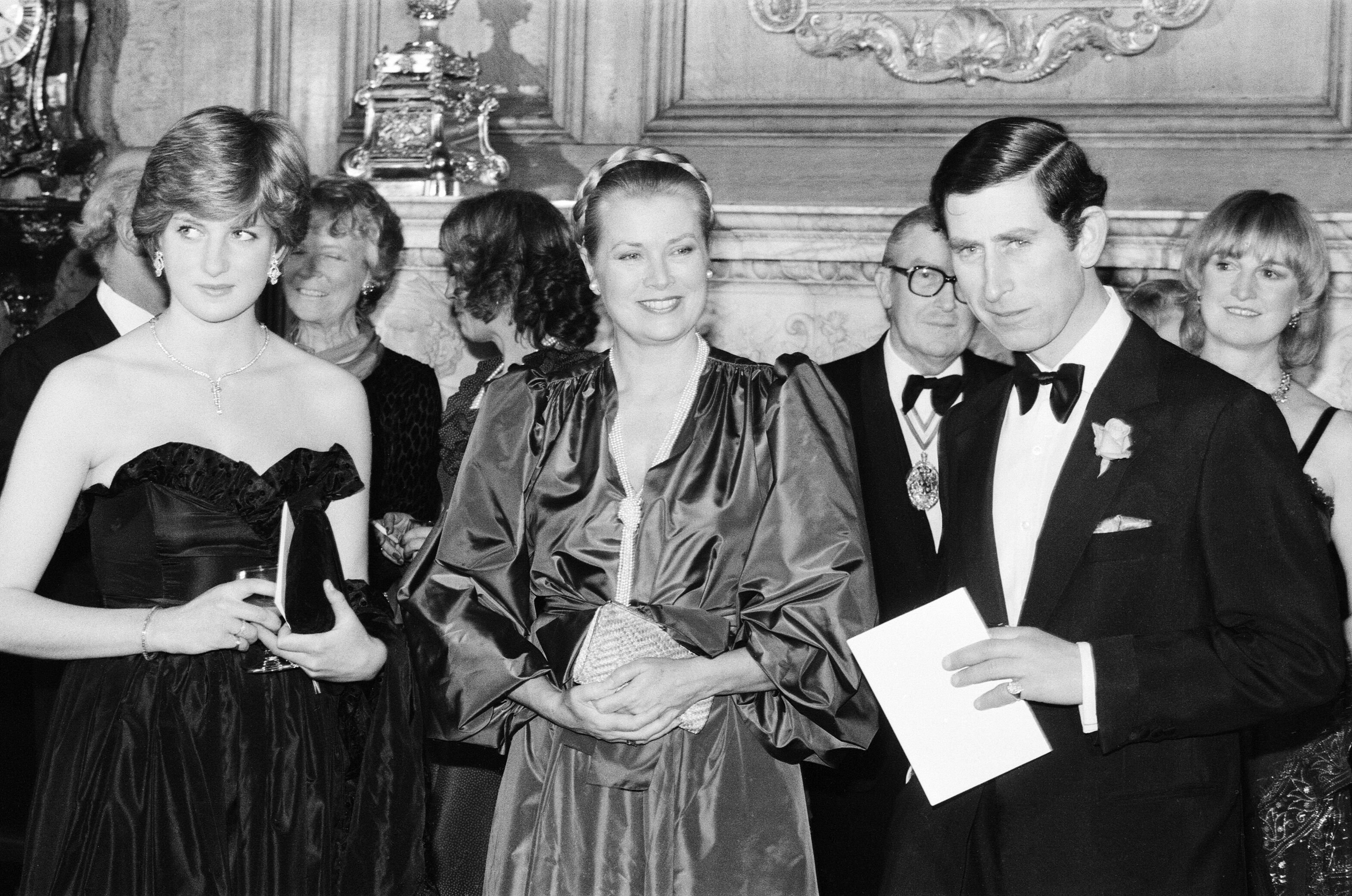 Lady Diana Spencer, Princess Grace of Monaco, and Prince Charles at a Gala Charity Concert in London on March 9, 1981. | Source: Kent Gavin/Daily Mirror/Mirrorpix/Getty Images