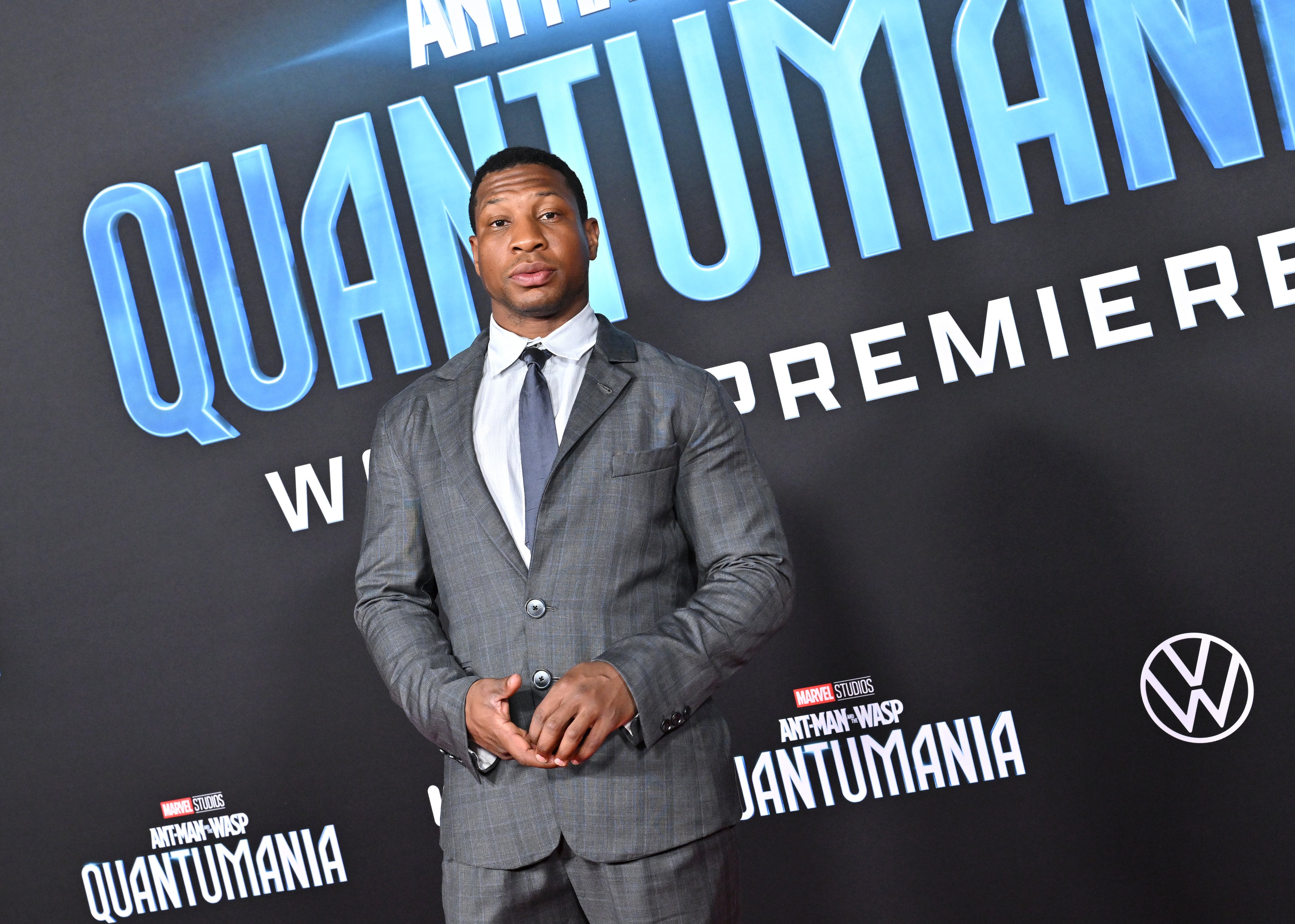 Jonathan Majors at the premiere of "Ant-Man and The Wasp: Quantumania" at Regency Village Theatre in Los Angeles, California, on February 06, 2023. | Source: Getty Images