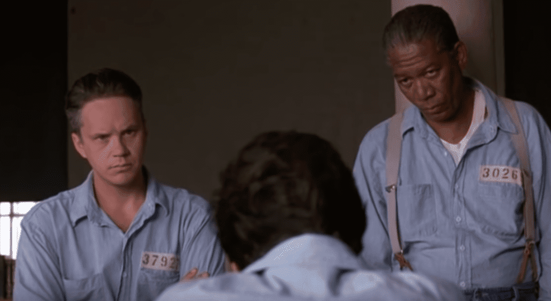 Tim Robbins and Morgan Freeman in the movie "The Shawshank Redemption." | Source: YouTube/YouTube Movies
