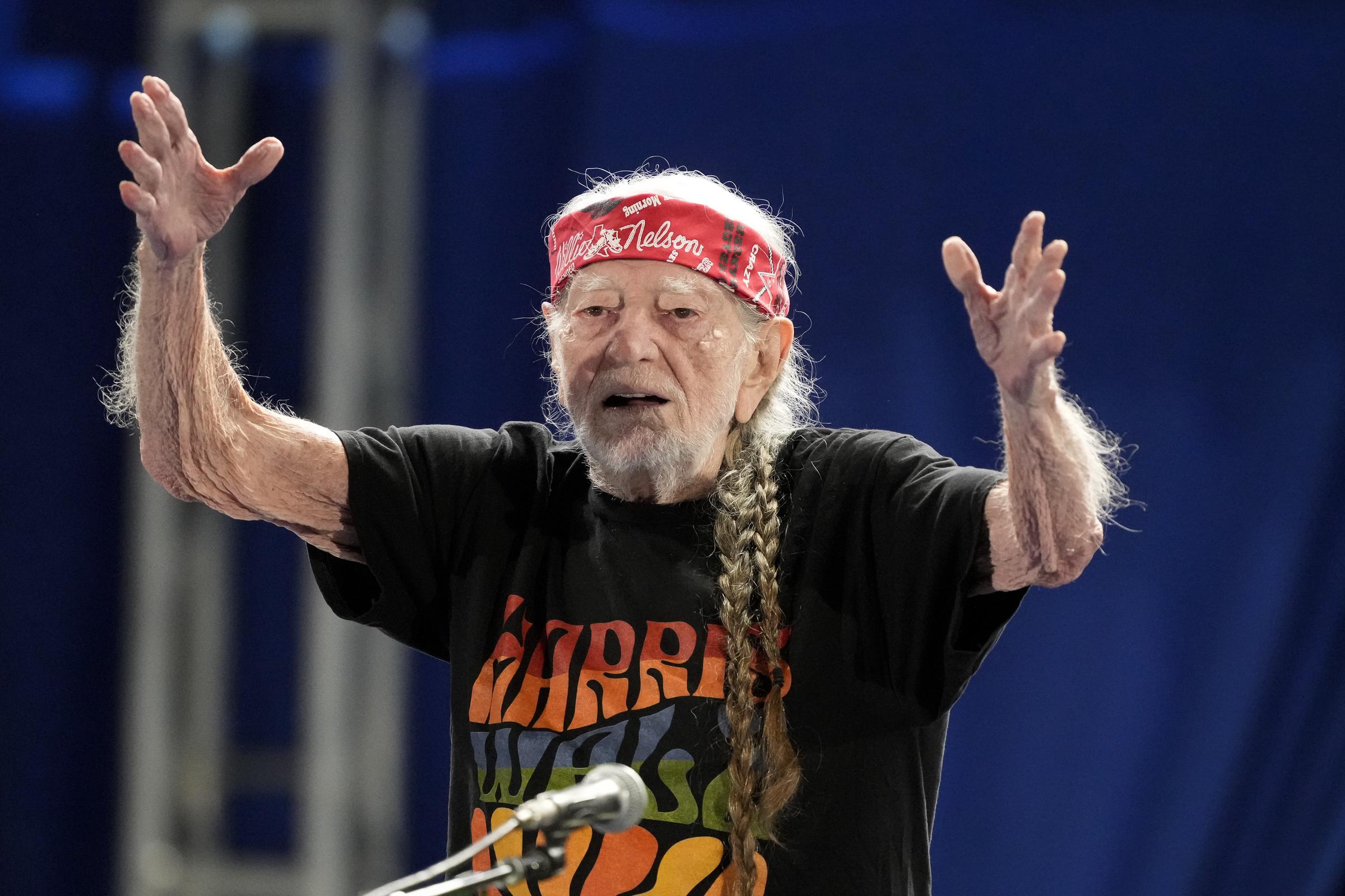 Willie Nelson after performing at a Kamala Harris rally on October 25, 2024. | Source: Getty Images