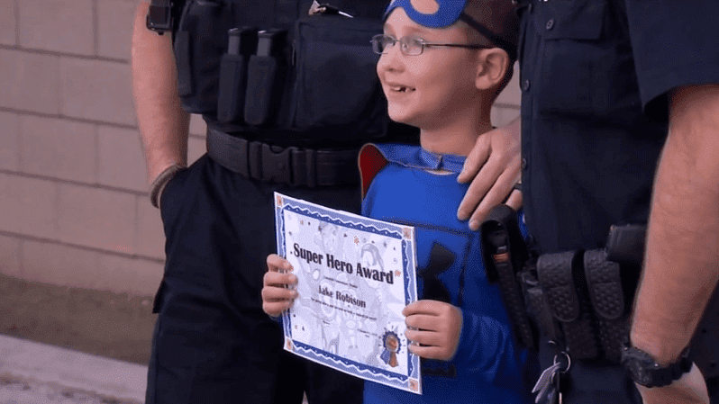 The school presented Jake with a Super Hero Award. | Source: Abc30.com