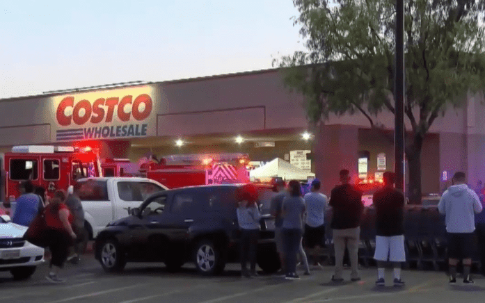 Witnesses outside Costco | Photo: CBS Los Angeles