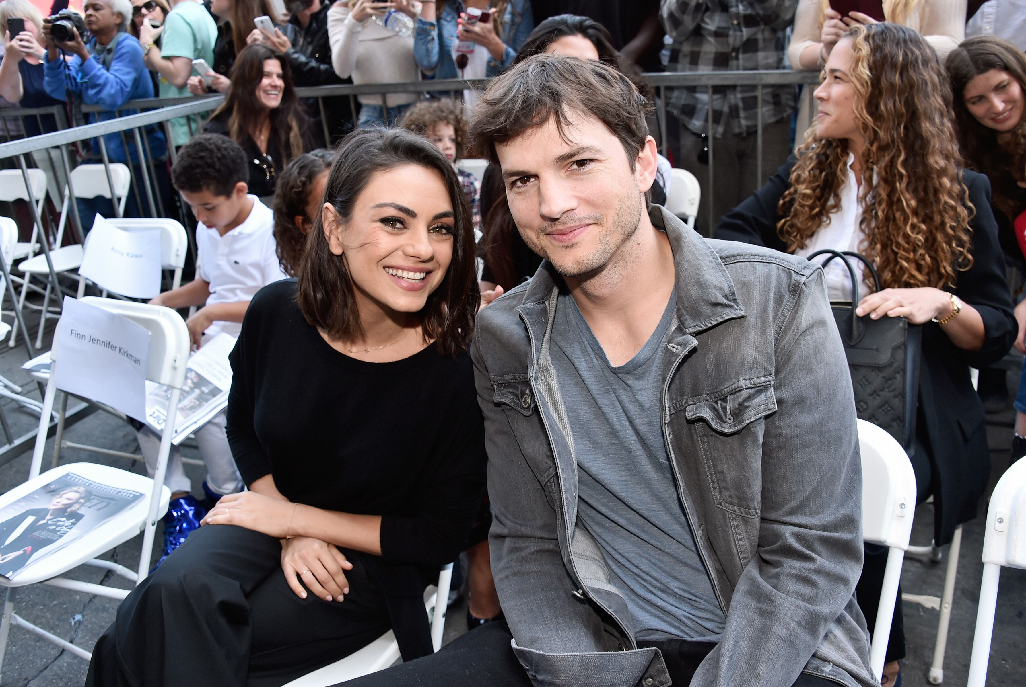 Mila Kunis and Ashton Kutcher at the Zoe Saldana Walk Of Fame Star Ceremony. | Source: Getty Images