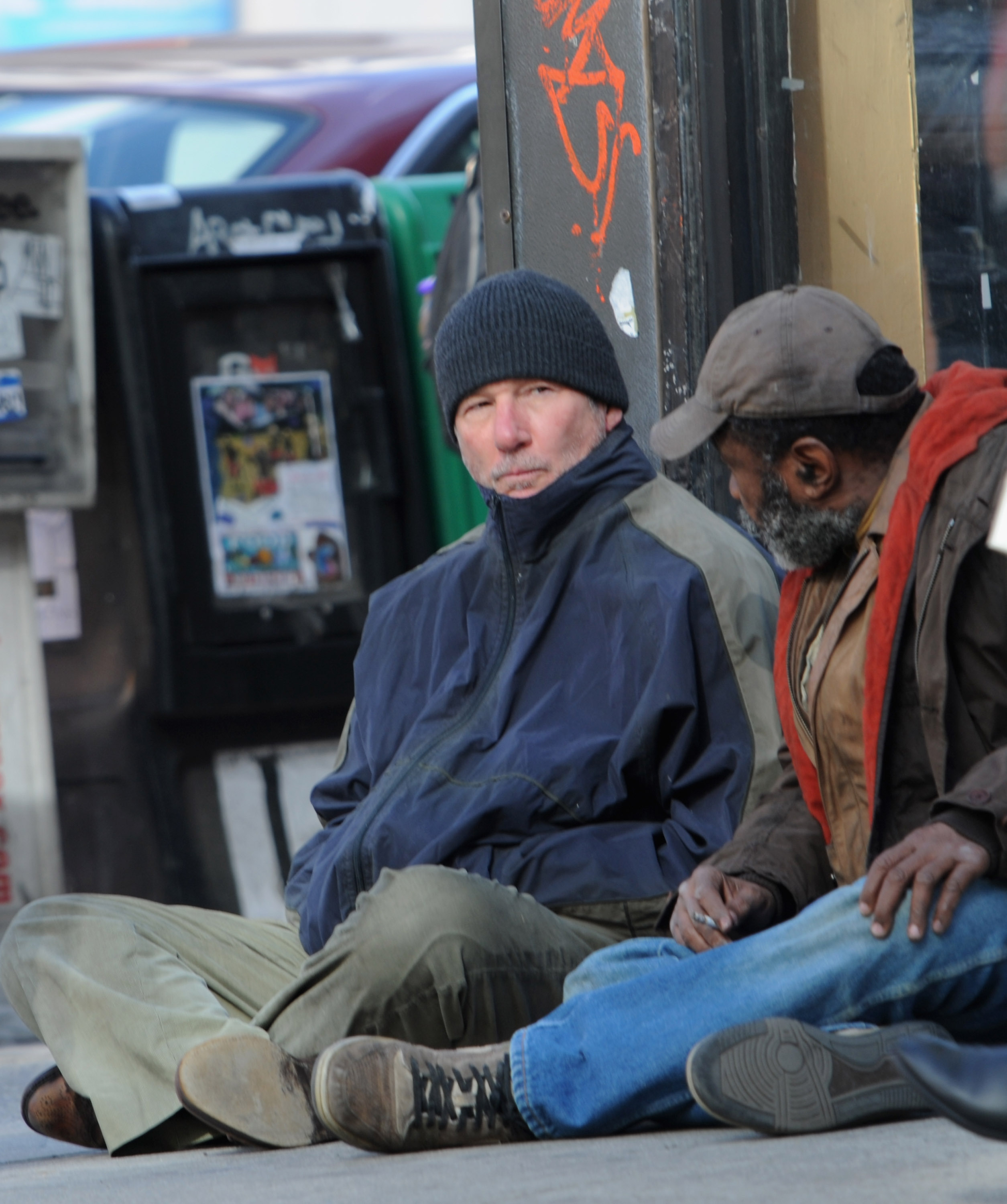 The actor and Ben Vereen on the set of "Time Out Of Mind," 2014 | Source: Getty Images