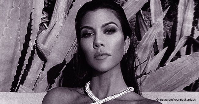 Kourtney Kardashian Goes Topless Wearing Only a Diamond Necklace in the Shape of a Snake