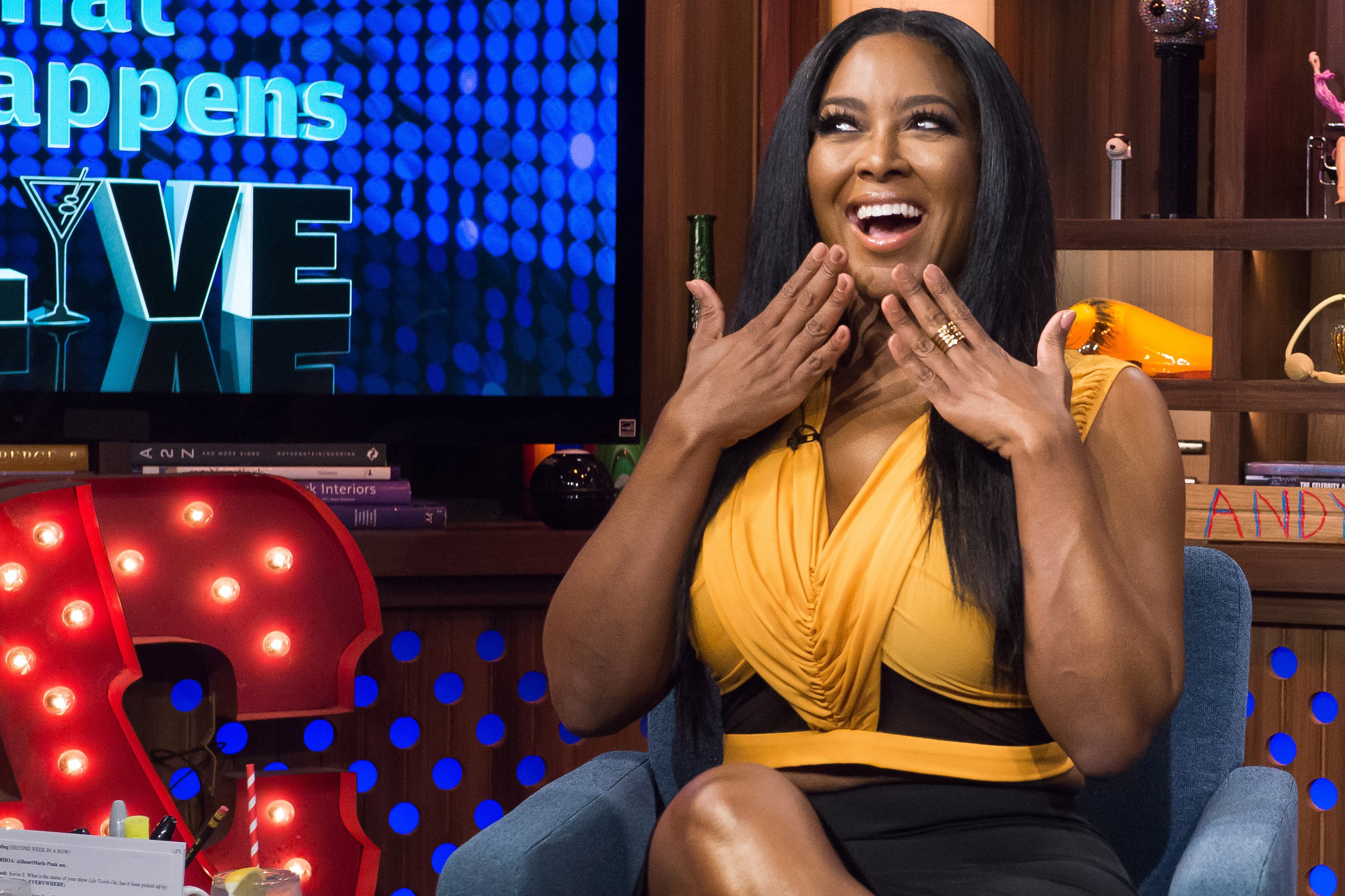 Kenya Moore pictured during a taping of  season 12 of "Watch What Happens Live with Andy Cohen" | Source: Getty Images