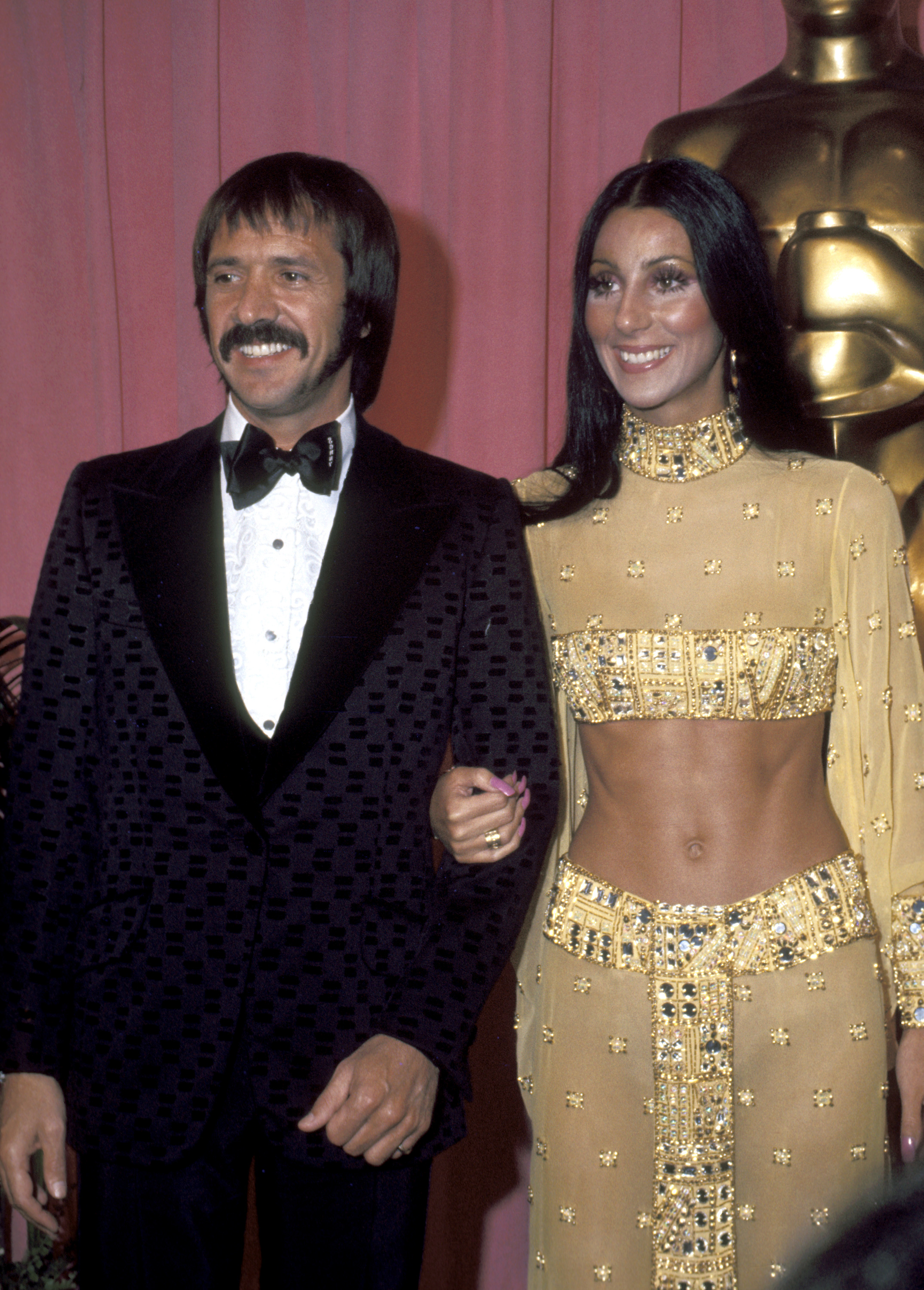Sonny Bono and Cher at the 45th Annual Academy Awards | Source: Getty Images