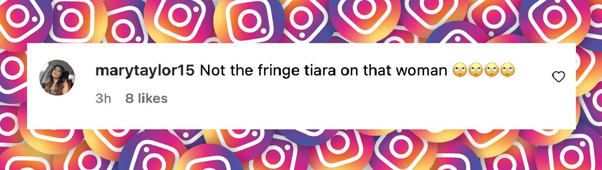 A netizen's remark on Queen Camilla's choice of crown, posted on December 3, 2024 | Source: Instagram.com/theroyalfamily