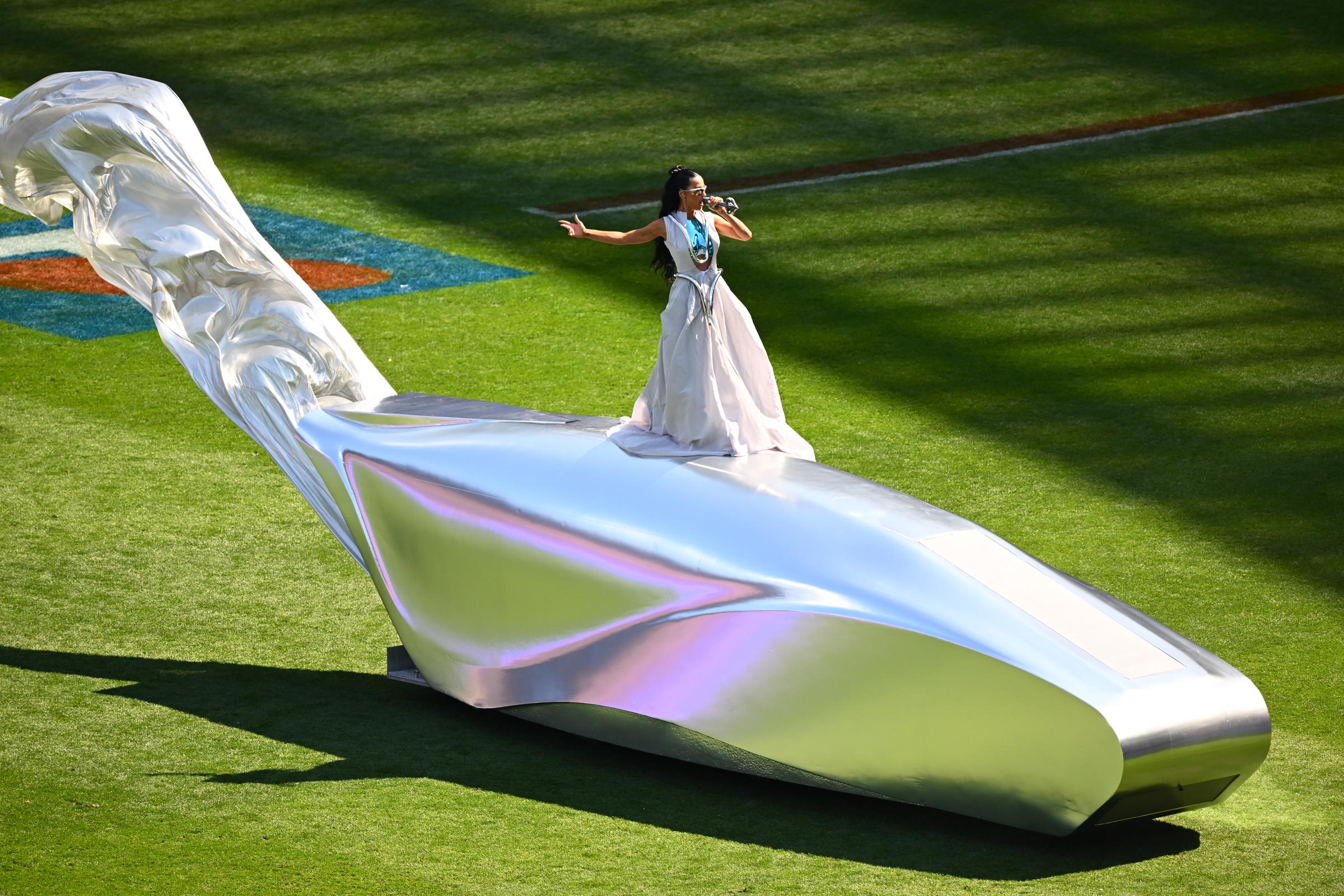 Katy Perry performs ahead of the AFL Grand Final match between Sydney Swans and Brisbane Lions at Melbourne Cricket Ground in Melbourne, Australia, on September 28, 2024 | Source: Getty Images