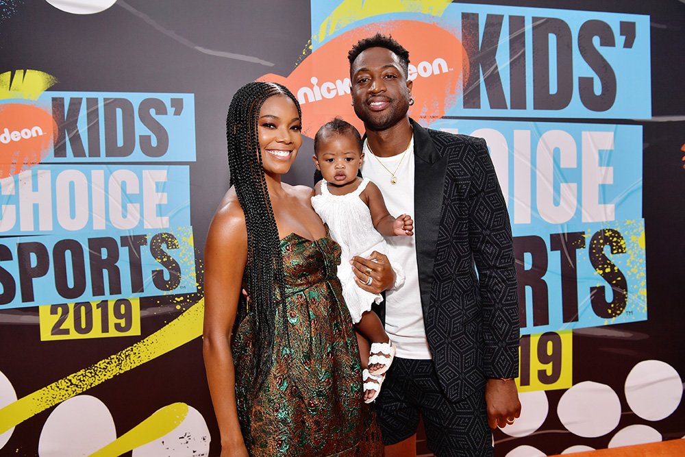 Gabrielle Union, Kaavia Wade, and Dwyane Wade attending Nickelodeon Kids' Choice Sports in Santa Monica, California in July 2019. I Image: Getty Images. 