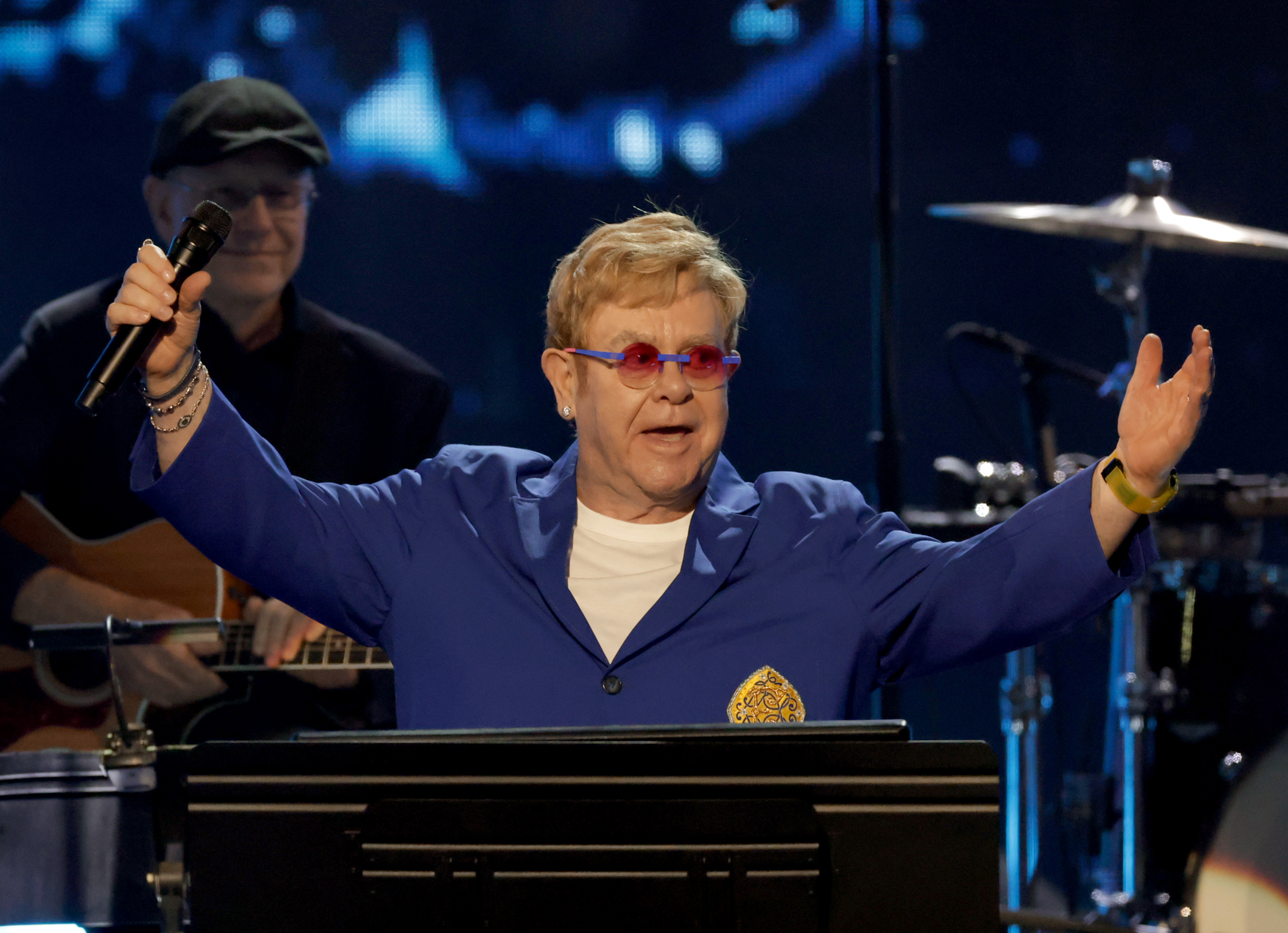 Sir Elton John onstage during the 2025 Rock & Roll Hall of Fame Induction Ceremony on 8 November 2025 in California, United States. | Source: Getty Images