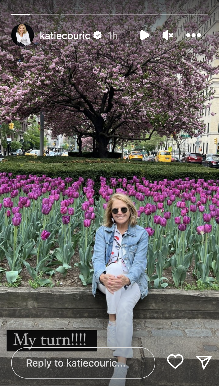 Katie Couric’s Instagram Story from April 17, 2023 taken on Park Avenue. | Source: .instagram.com/katiecouric
