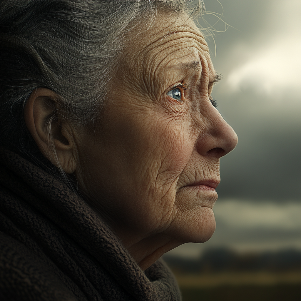 A sad elderly woman | Source: Midjourney