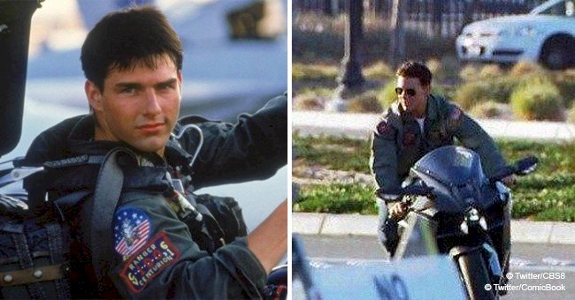 Tom Cruise returns as Maverick on the set of ‘Top Gun 2’ and looks as if he hasn't aged at all