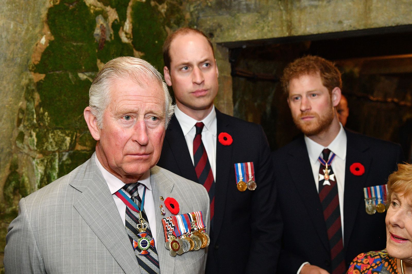 Prince Charles, Prince William, and Prince Harry visit the tunnel and trenches at Vimy Memorial Park on April 9, 2017 in Vimy, France. | Photo: Getty Images