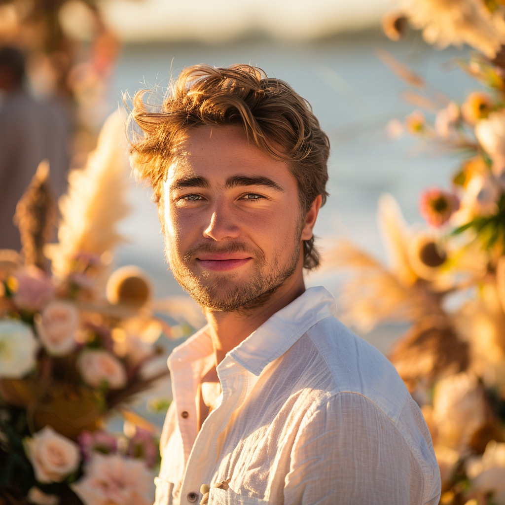 A smiling man standing at a beach | Source: Midjourney