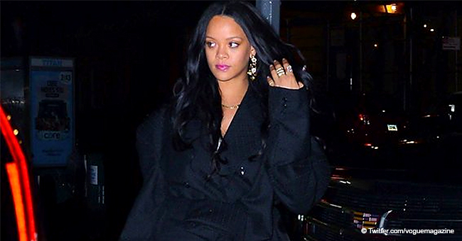 Rihanna Rocks Black Outfit and Heels for Date Night