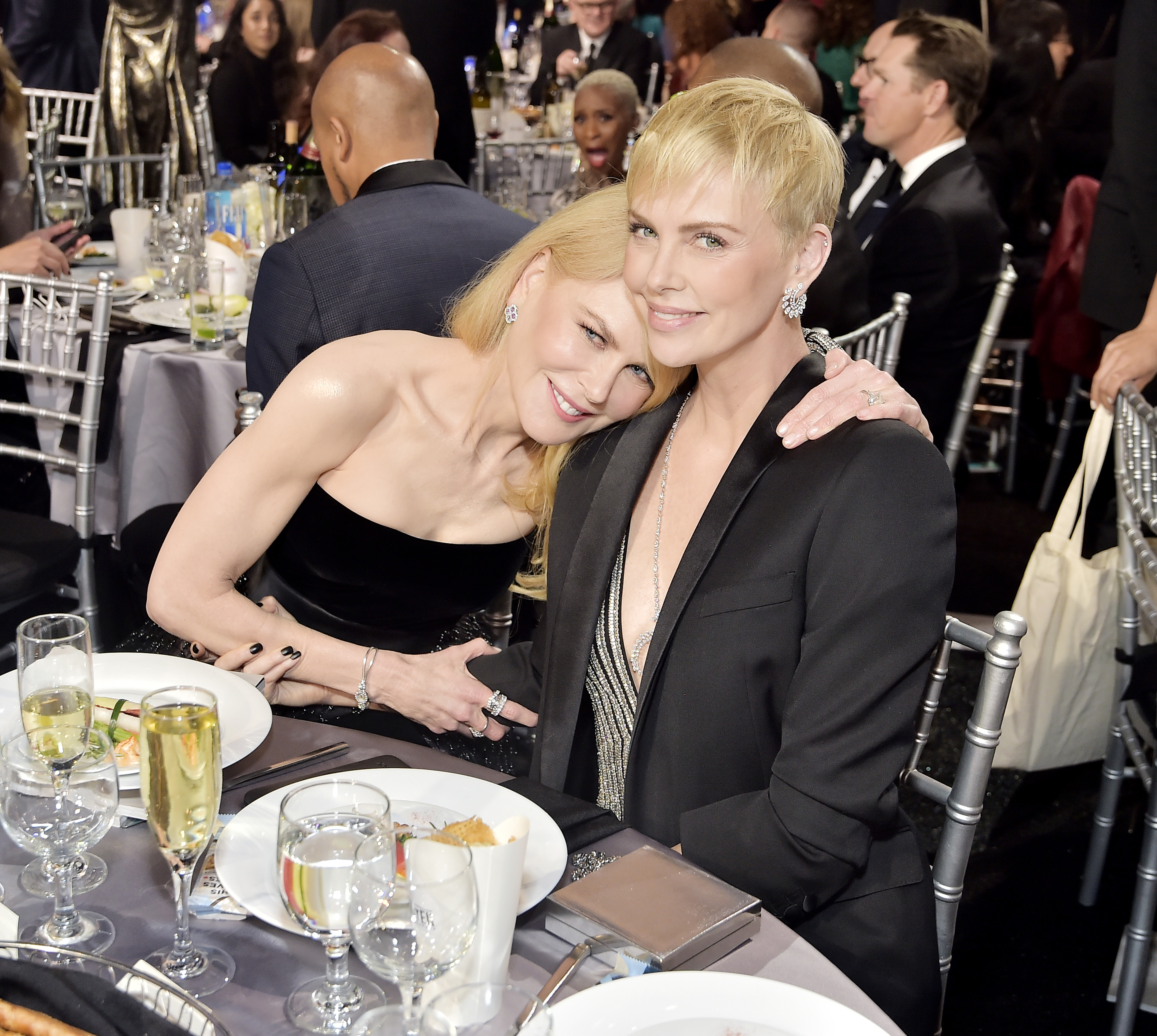 Nicole Kidman and Charlize Theron at the 25th Annual Critics' Choice Awards in Santa Monica, California on January 12, 2020. | Source: Getty Images