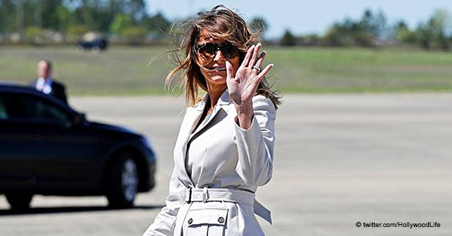 Melania Trump's Hair Goes Wild in Extreme Windy Weather (Photos)