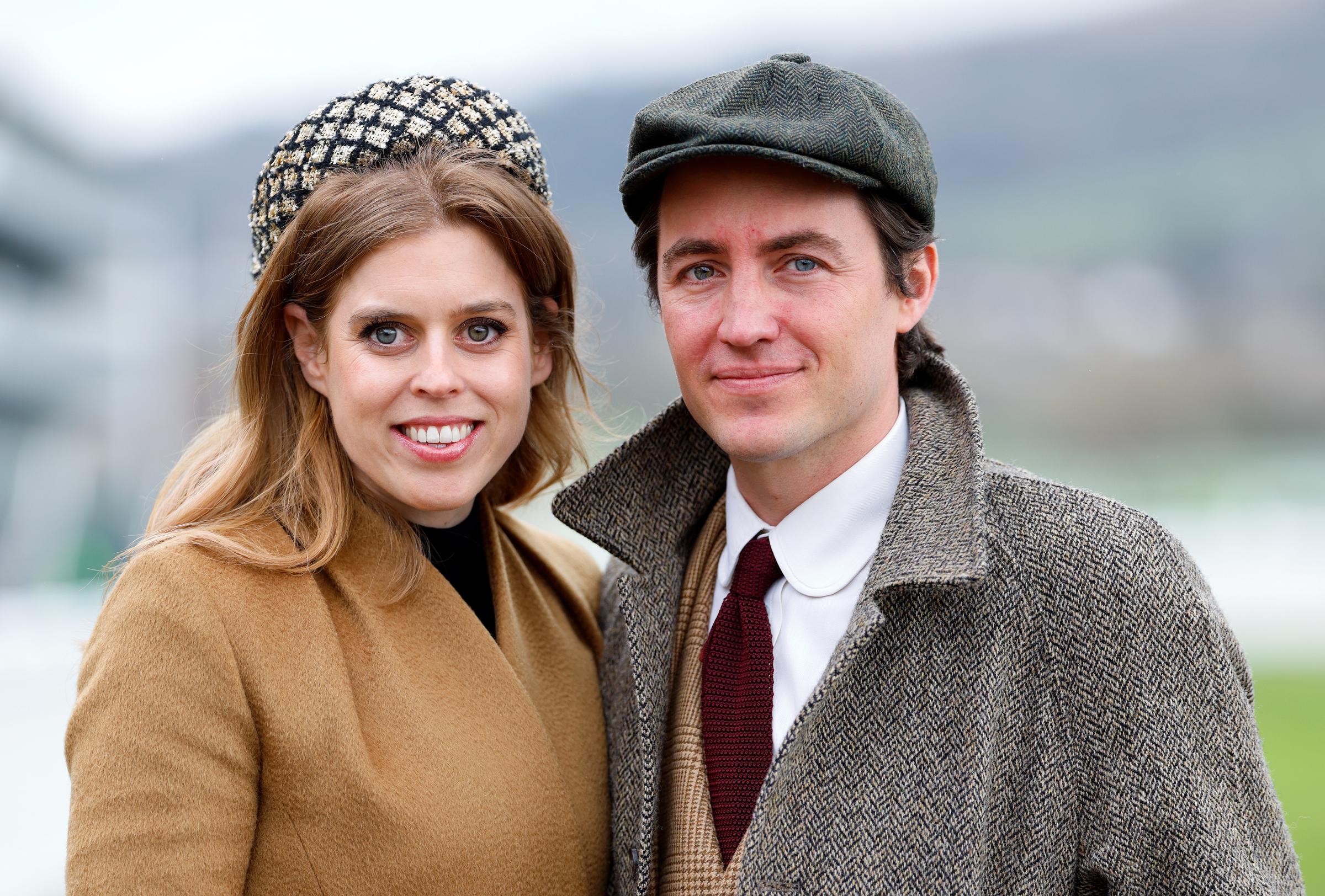 Princess Beatrice and Edoardo Mapelli Mozzi attend Day 3 St Patrick's Thursday of the Cheltenham Festival at Cheltenham Racecourse on 14 March 2024 in England. | Source: Getty Images