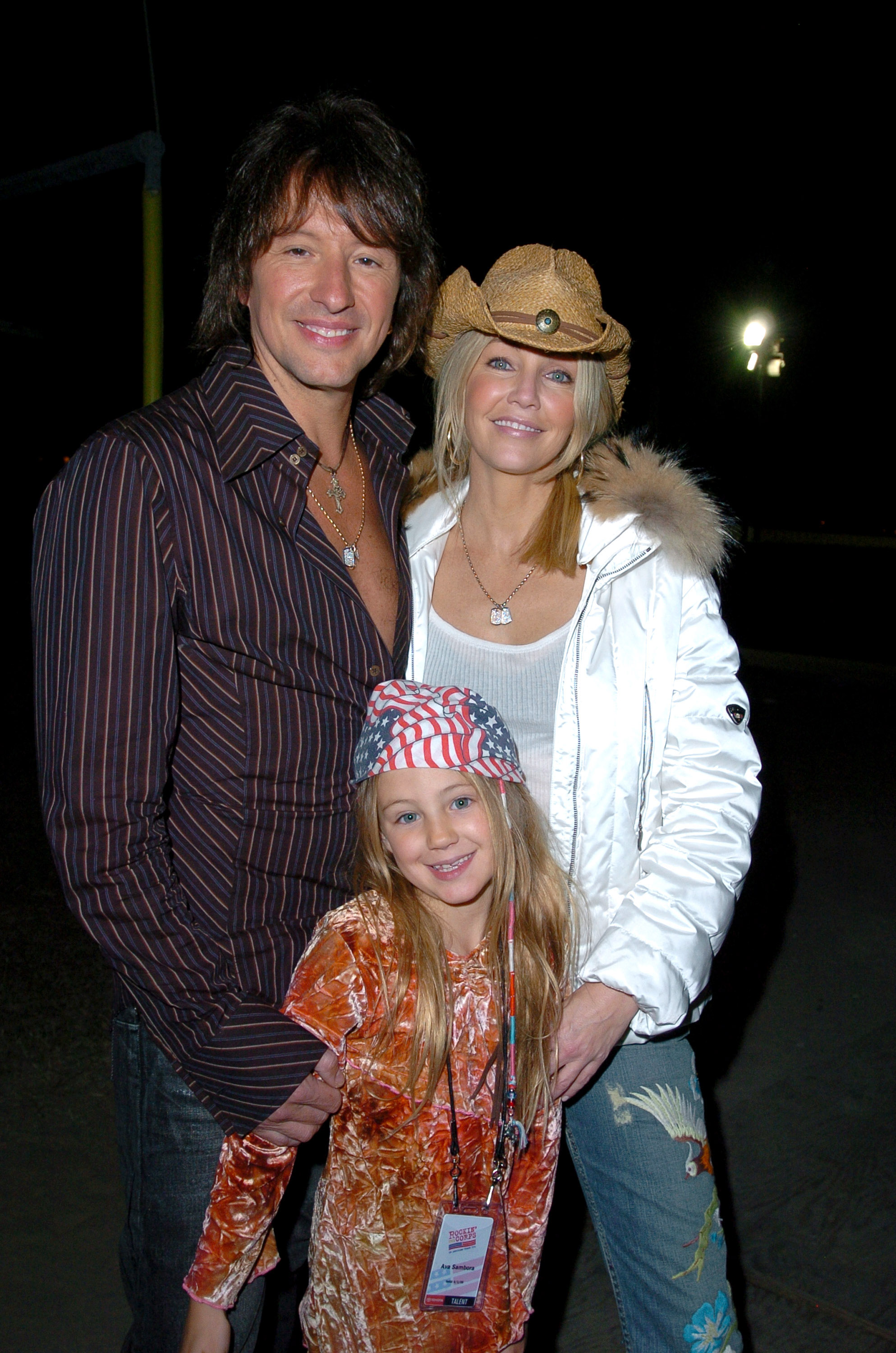 Heather Locklear, Richie Sambora and daughter Ava during the Rockin' the Corps Concert - An American Thank You Celebration for US Marines - at Camp Pendelton on April 1, 2005 in San Diego, California, United States. | Source: Getty Images