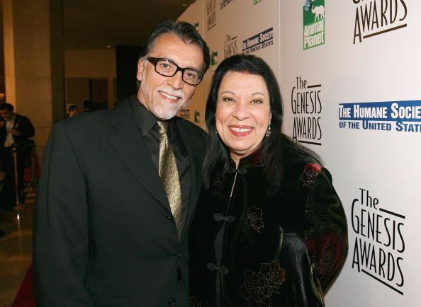 Walter Dominguez (L) and actress Shelley Morrison (R) arrive at the 20th Anniversary Genesis Awards at the Beverly Hilton Hotel on March 18, 2006, in Los Angeles, California. | Source: Getty Images.