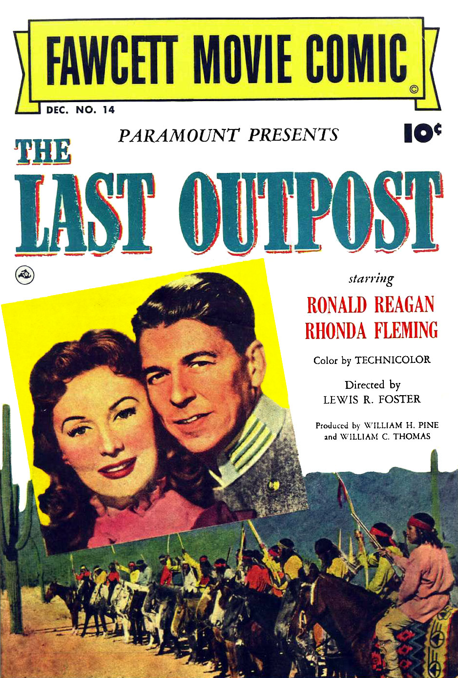 Movie poster for "The Last Outpost" starring Rhonda Fleming and Ronald Reagan. | Source: Wikimedia Commons.