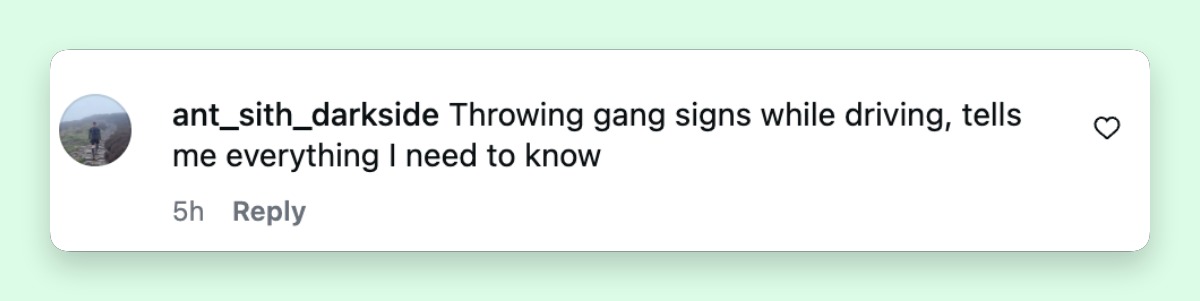 Several online users thought the gestures meant something else. This screenshot also shows a netizen's comment about Karmelo Anthony's grandmother's hand gestures on June 10, 2026 | Source: Instagram/nypost