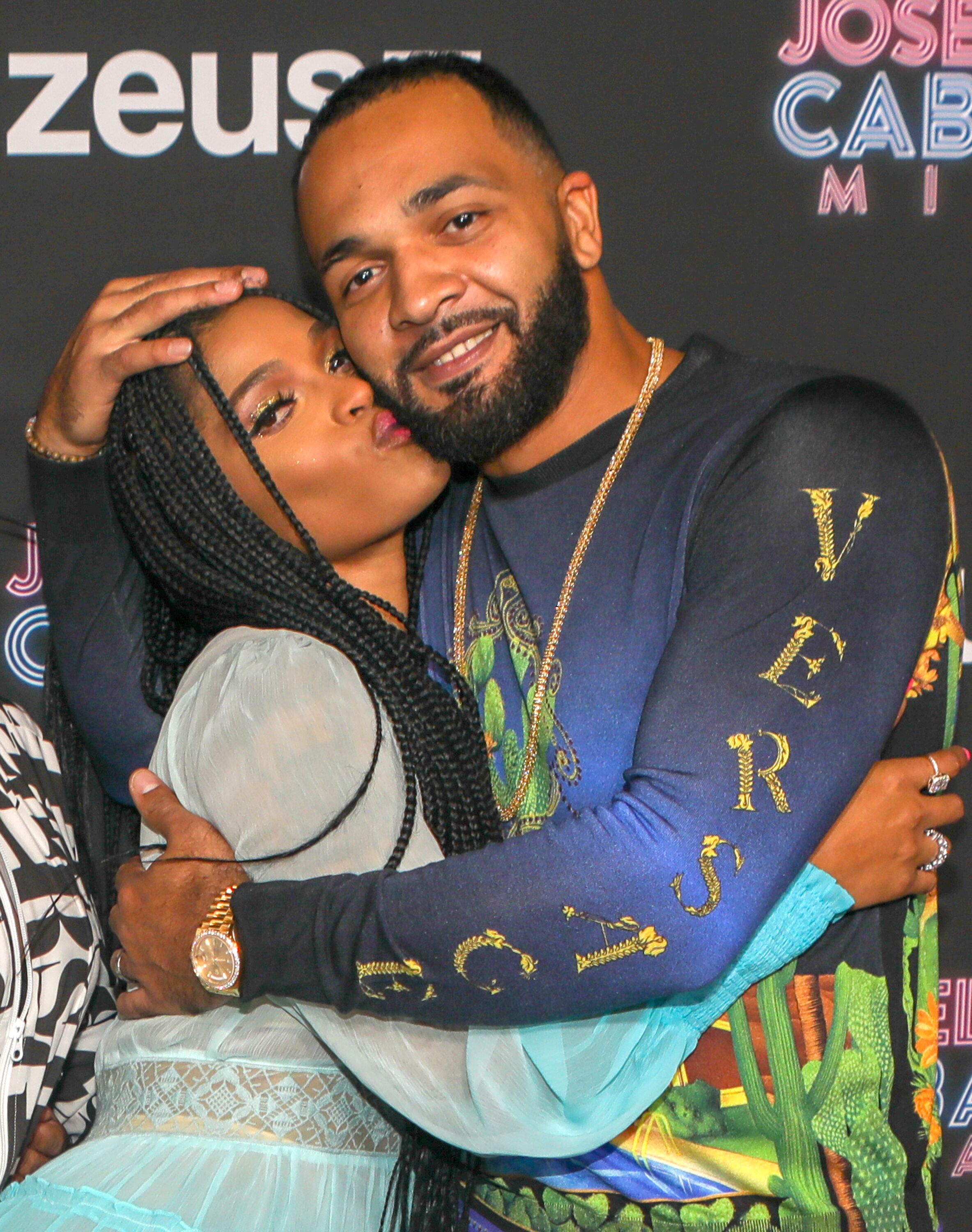 Joseline Hernandez and DJ Ballistics Beat at the premiere of Joseline's Cabaret in Miami/ Source: Getty Images