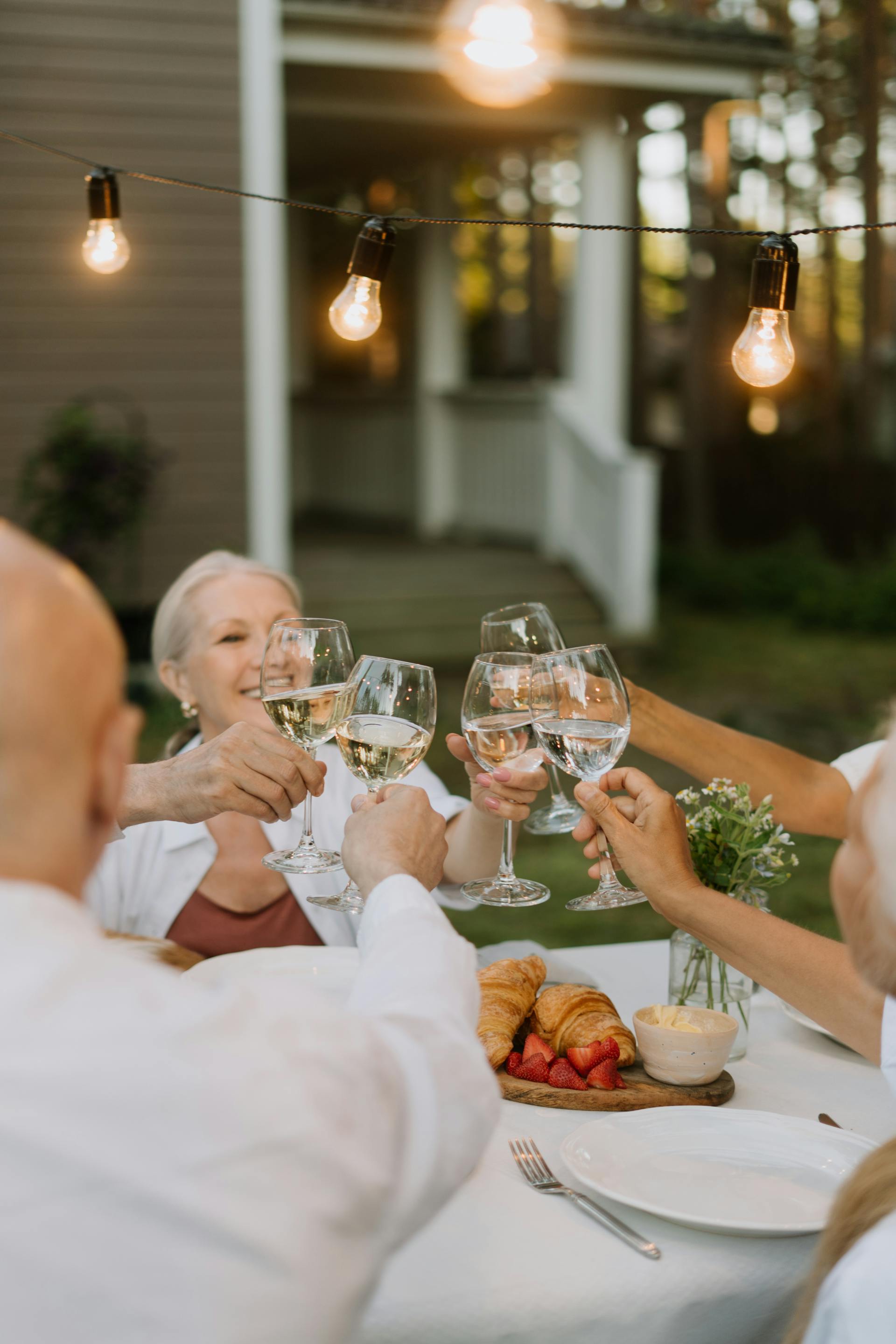 Family members raising their glasses during dinner | Source: Pexels